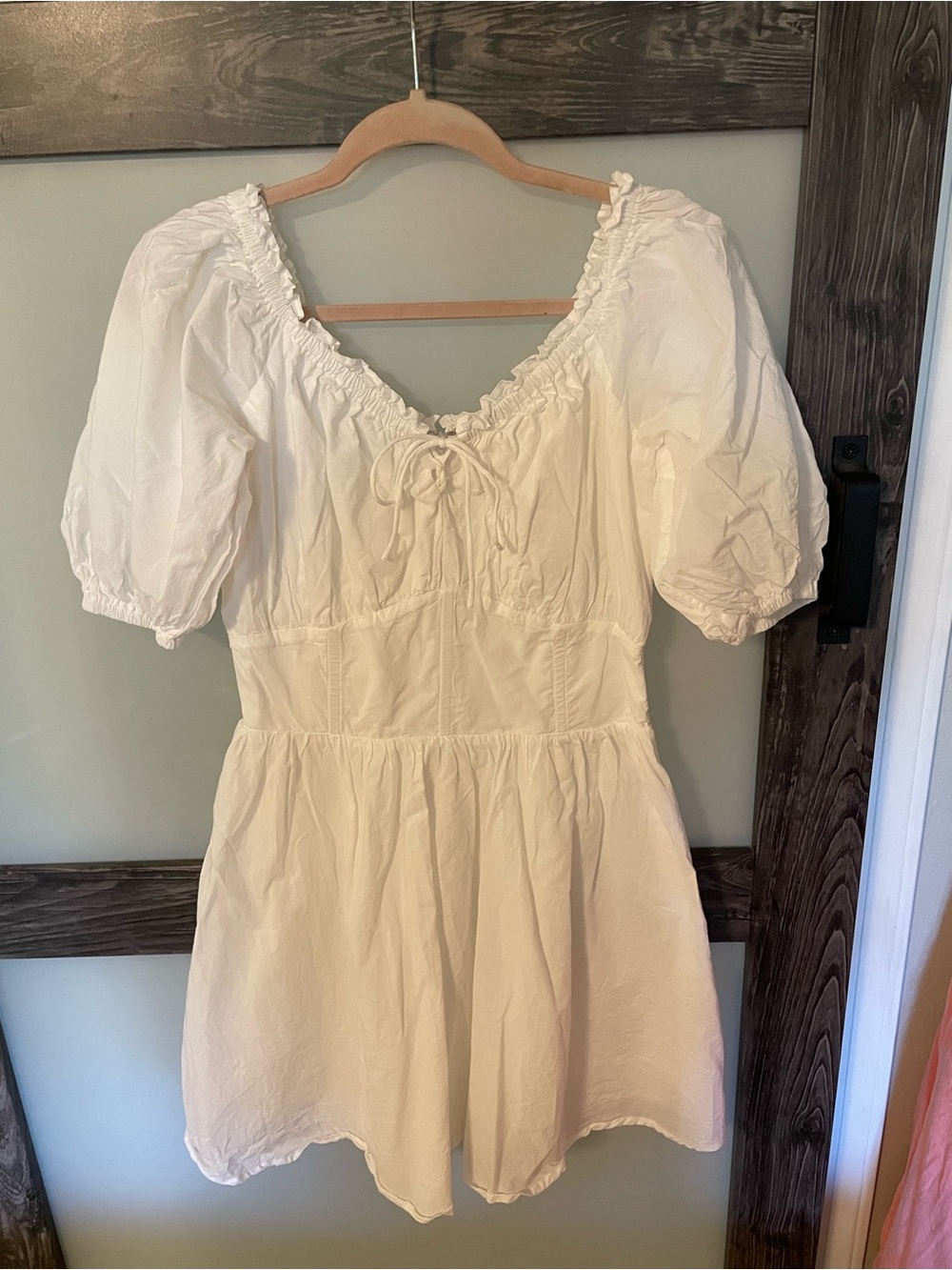 Sabo Skirt White Puff Sleeve Mini Dress